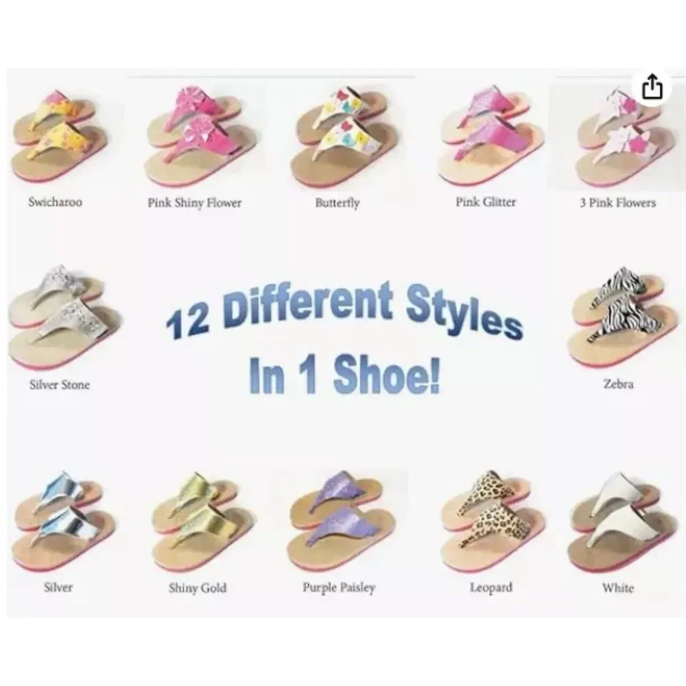 Sandals Swicharoos, 12 Flip Flop For Kids In One Shoe, Size 13/1 Beach, Casual